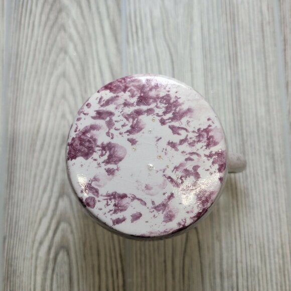 Pitcher Hand Painted Art Studio Pottery Vase Blueberry Plant Leaves‎ Purple Vtg - Picture 7 of 7